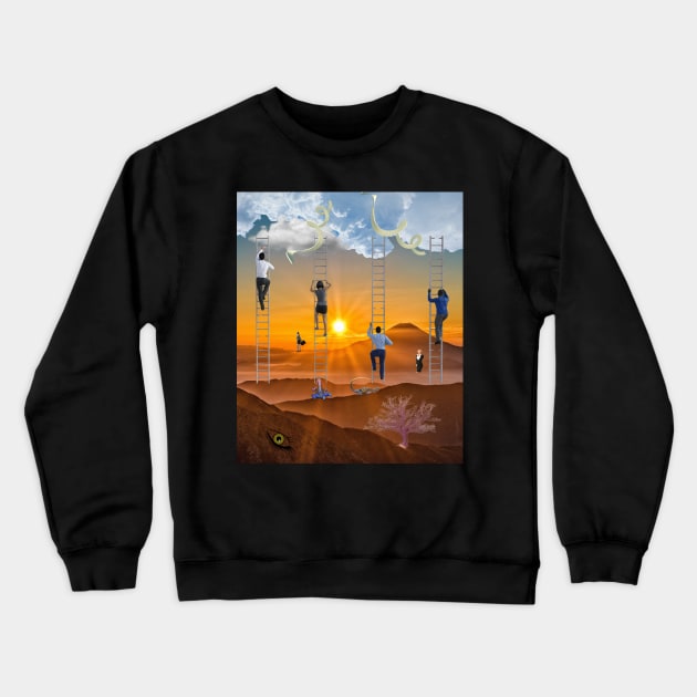 I SEE WE ALL CLIMB UP TO THE CLOUDS Crewneck Sweatshirt by Bristlecone Pine Co.